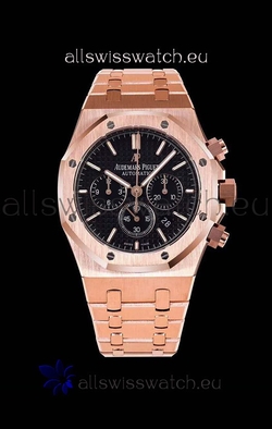 Audemars Piguet Royal Oak Chronograph Pink Gold Case Black Dial - 1:1 Mirror
