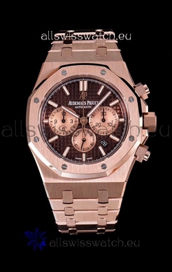 Audemars Piguet Royal Oak Chronograph in Pink Gold Case Brown Dial