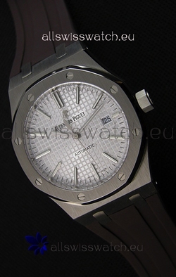 Audemars Piguet Royal Oak 41MM Silver Dial Rubber Strap - 1:1 Mirror Ultimate Edition
