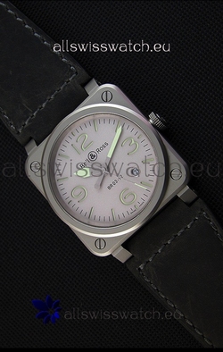 Bell & Ross BR03-92 Horolum Grey Dial Leather Strap1:1 Mirror