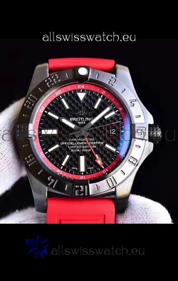 Breitling Chronometre GMT Carbon Dial with Rubber Strap 1:1 Mirror