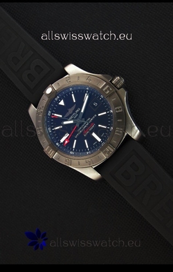 Breitling Avenger II BlackSteel GMTRubber Strap 1:1 Mirror