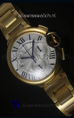 Ballon De Cartier Chronograph in Yellow Gold Case - 1:1 Mirror