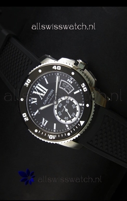 Calibre De Cartier 42MM Black Dial Steel Case - 1:1 Mirror