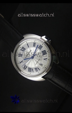 Cle De Cartier 40MM Steel Case with Leather Steap - 1:1 Mirror