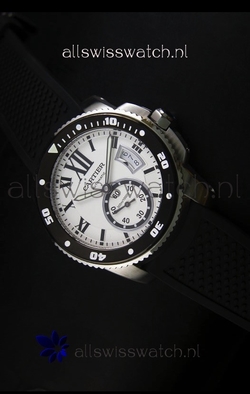 Calibre De Cartier 42MM White Dial Steel Case - 1:1 Mirror