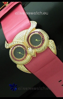 Chopard Animal World Ladies Owl Black Full Diamond in Black Dial