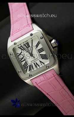Cartier Santos Automatic in Pink Strap