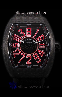 Franck Muller Vanguard Carbon Casing Red Indexes