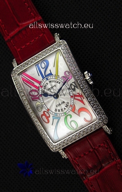Franck Muller Long Island Color Dreams Ladies- Red Strap