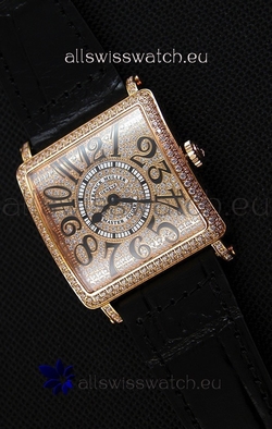 Franck Muller Master of Sqaure Ladies Quartz in Pink Gold Case