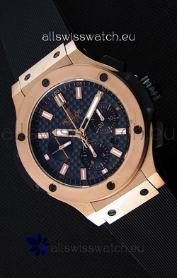 Hublot Big Bang Carbon Dial Pink Gold Case: 1:1 Mirror