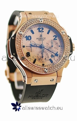 Hublot Big Bangin Beige Dial Diamonds Bezel