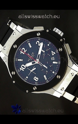 Hublot Big Bang Steel/Rubber Strap in Black Dial Ceramic Bezel