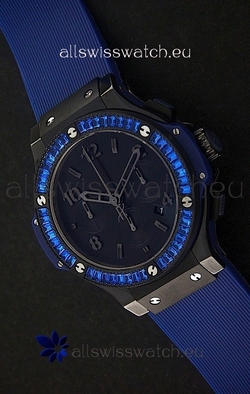 Hublot Big Bang Limited Edition All Black in Blue Dial