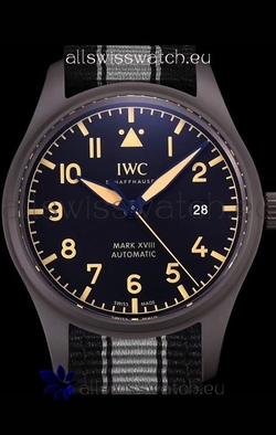 IWC Pilot's MARK XVIII Heritage 1:1 904L Steel Casing Black Matte Finishing
