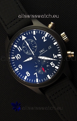 IWC Pilot's Top Gun Chronograph IW389001 1:1 Ceramic Case Ultimate Mirror