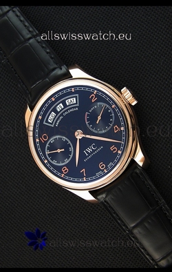 IWC Portugieser Annual Calender Midnight Blue Pink Gold IW503504 1:1 Mirror
