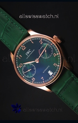 IWC Portugieser 1:1 Mirror Green Dial Rose Gold Case