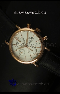IWC Portofino Chronograph in Rose Gold Case White Dial