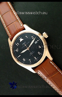 IWC Fliegeruhr International Co. Automatic Rose Gold in Black Dial