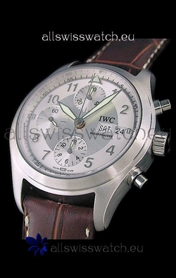 IWC Der Flieger Chronographin Silver White Dial