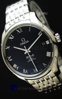 Omega De-Ville Annual Calendar Steel Strap1:1 Mirror Edition in Black Dial