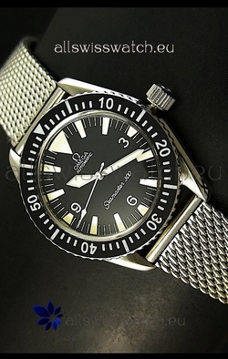 Omega Seamaster 300 Black Dial with Mesh Strap