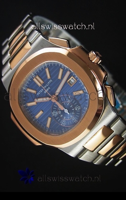 Patek Philippe Nautilus 5980 Chronograph Two Tone Case Blue dial - 1:1 Mirror