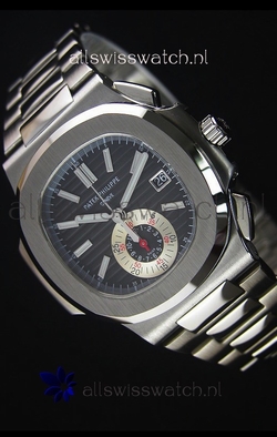 Patek Philippe Nautilus 5980 Chronograph Steel Case in Black Dial - 1:1 Mirror