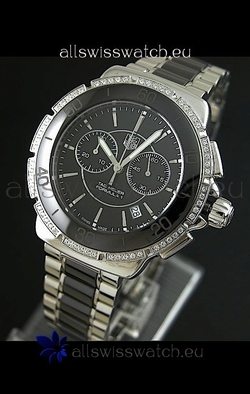 Tag Heuer Formula 1 Chronograph Ceramic Ladies in Diamond Bezel