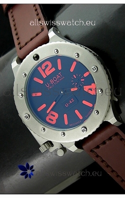 U Boat U-42 Diver Titanium in Red Markers
