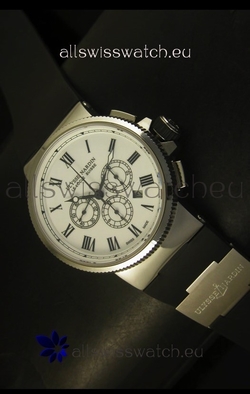 Ulysse Nardin Marine Chronograph Stainless Steel White Roman Dial - 1:1 Mirror