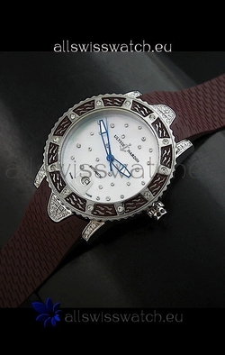 Ulysse Nardin Lady Diver White Starry Night Automatic in Brown Strap