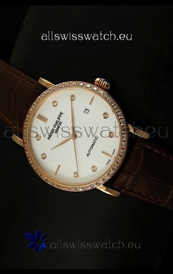 Patek Philippe Calatrava 5298in Pink Gold Casing - Diamonds Hours