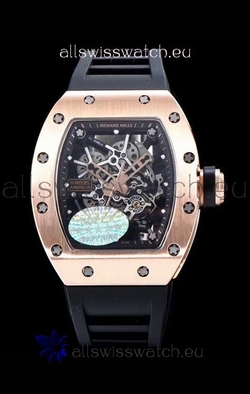 Richard Mille RM035 AMERICAS 18K Rose Gold in Black Strap