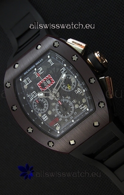 Richard Mille RM011-FM Felipe Massa One Piece Ceramic Case in Black Strap