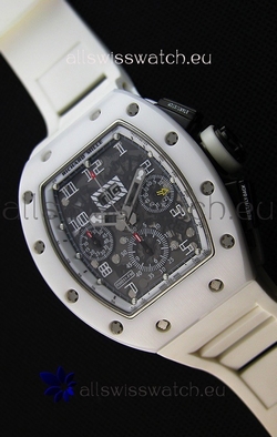 Richard Mille RM011-FM Felipe Massa White Ceramic Case in White Strap