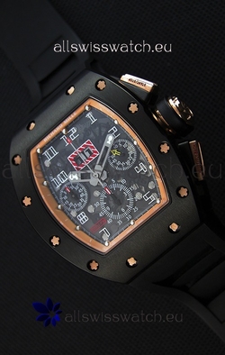Richard Mille RM011-FM Felipe Massa Black Ceramic Case in Black Strap