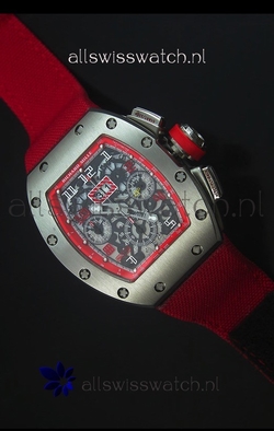Richard Mille RM011 Filipe Massa Titanium Casein Red Nylon Strap