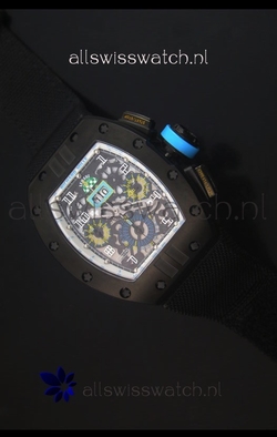 Richard Mille RM011 Filipe Massa PVDin Black Nylon Strap
