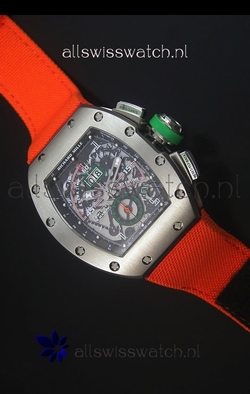 Richard Mille RM011 Filipe Massa Titanium Casein Orange Nylon Strap
