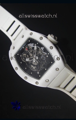 Richard Mille RM055 White Ceramic Case in Black Inner Bezel