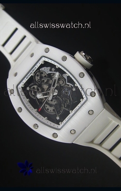 Richard Mille RM055 White Ceramic Case in White Inner Bezel