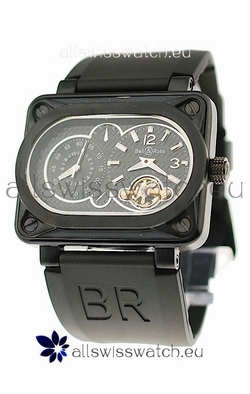 Bell and Ross BR Minuteur Tourbillon PVD in Black Dial