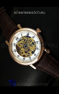 Breguet Classique Automatic in Gold Skeleton Dial - Arabic Hour Numerals