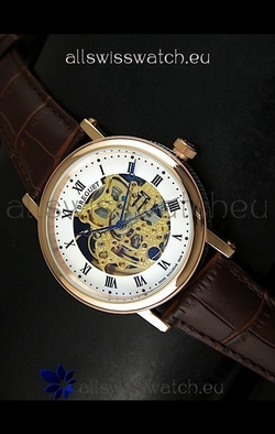 Breguet Classique Automatic in Gold Skeleton Dial - Roman Hour Numerals