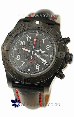 Breitling Chronograph Chronometre PVD in Black Strap