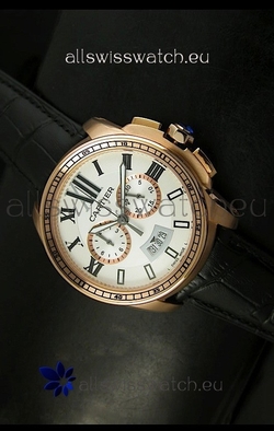 Calibre De Cartier Chronograph in Pink Gold