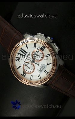 Calibre De Cartier Chronograph in Two Tone